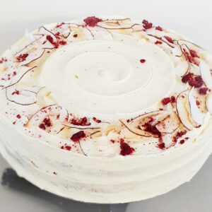 vegan raspberry and coconut cake