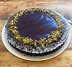 chocolate pistachio tart