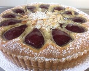 mulled wine and pear tart
