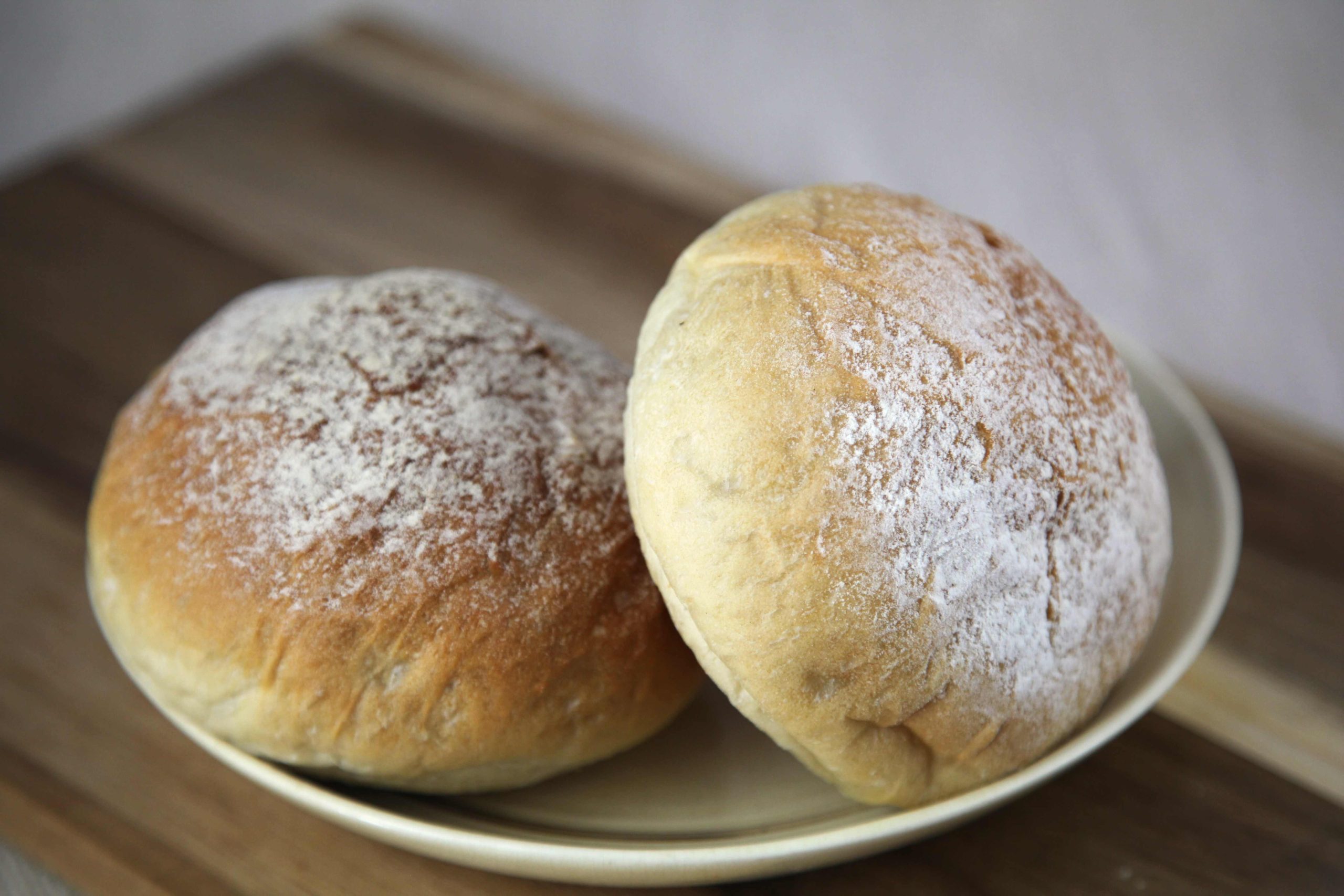 White flour roll.