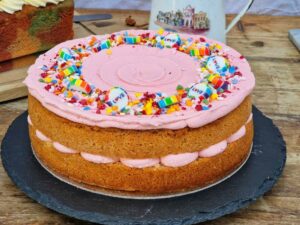 Pride Raspberry Rainbow Cake (Vegan)