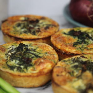 Spinach, Feta & Sun-Dried Tomato 4" Quiche (Pack of 2)