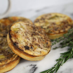 Gluten Free Stilton, Leek, Red Onion &  Walnut Quiche 4" (Pack of 2)