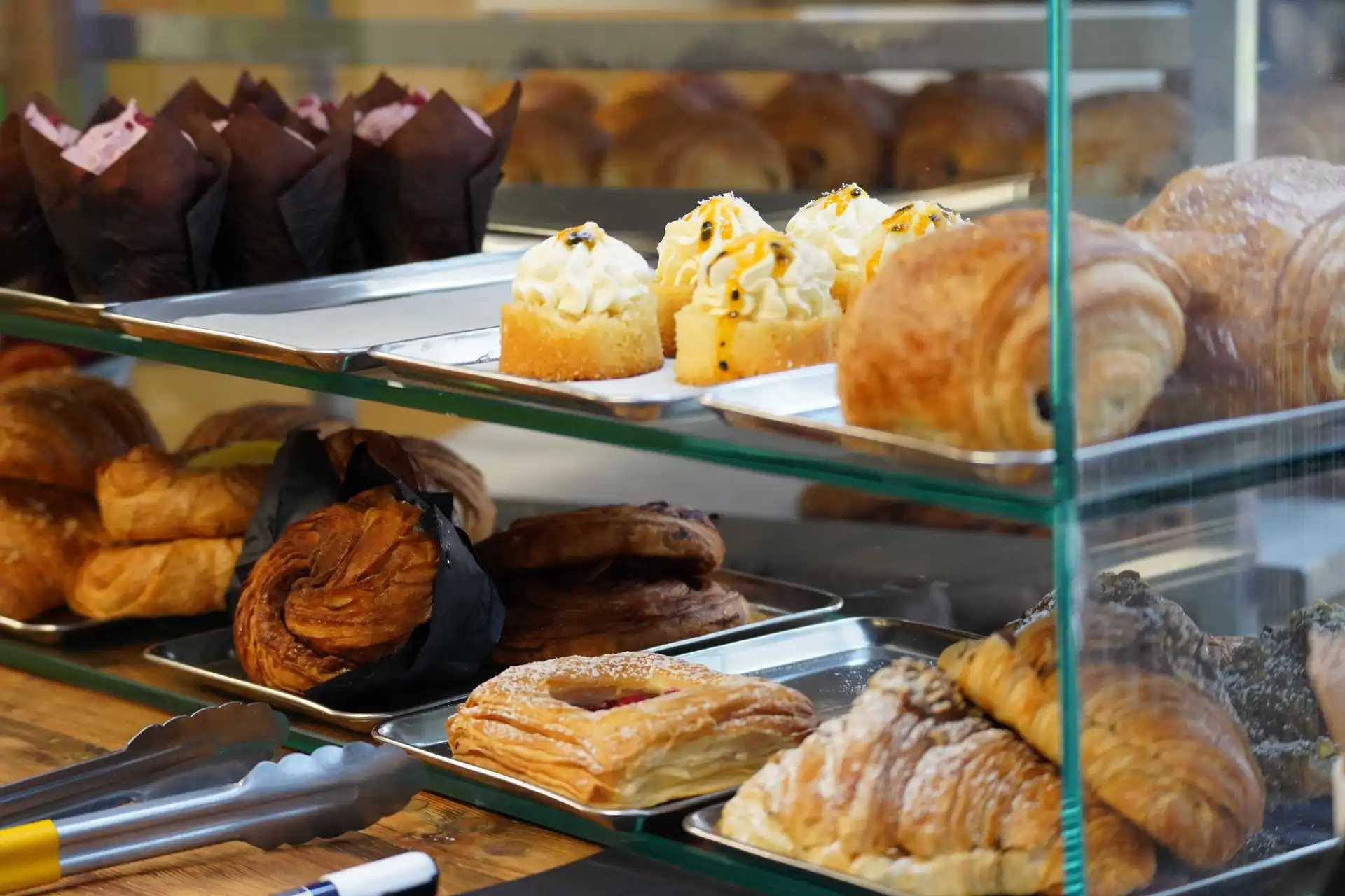 Freshly baked pastries and bread sold in our bakery shop