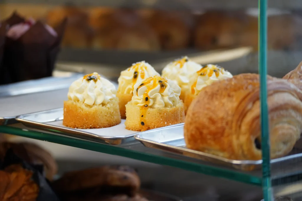 Freshly baked pastries and bread sold in our bakery shop