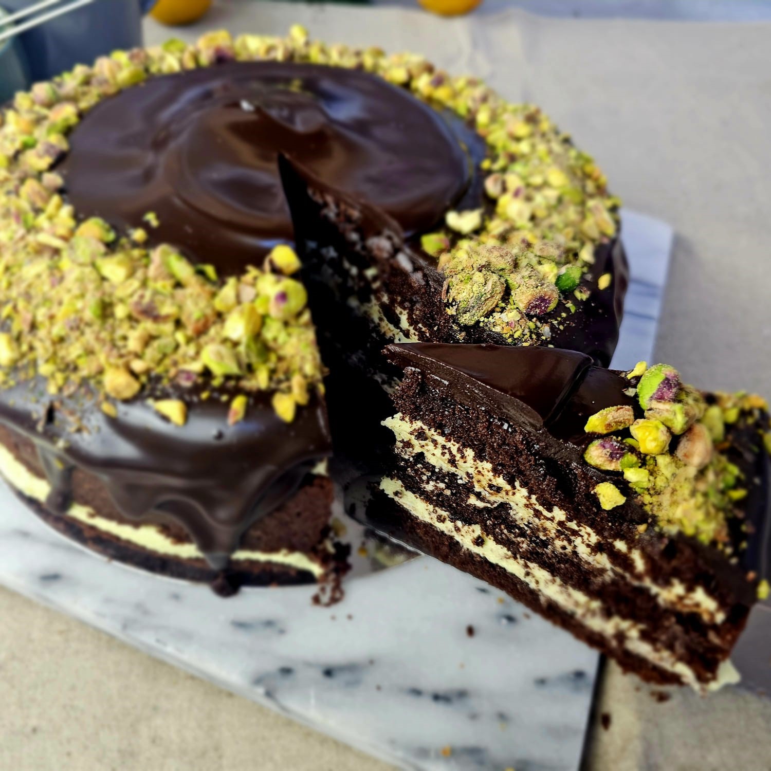 Chocolate and Pistachio Cake