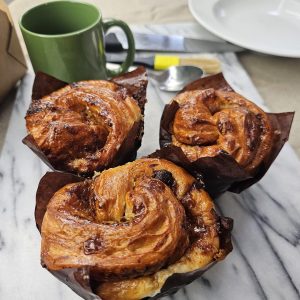 Chocolate Caramel Custard Cruffin